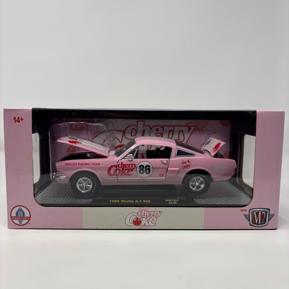 M2 Machines Cherry Coke 1966 Shelby G.T.350 Pink Diecast Car WMTS01 24-49 1:24